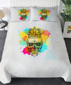 bunk bed designs mothers day cards mother's day Watercolor Splash King Crown Skull  SWBJ4319 Bedding Set