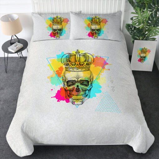 bunk bed designs mothers day cards mother's day Watercolor Splash King Crown Skull  SWBJ4319 Bedding Set
