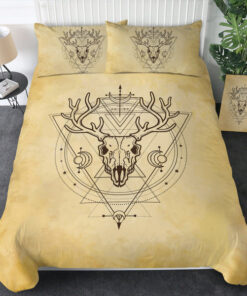 bed aesthetic cozy bedroom aesthetic mothers day cards feliz dia de las madres Vintage Deer Skull Zodiac SWBJ4504 Bedding Set