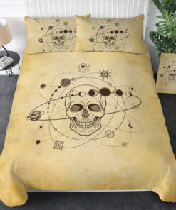 bed sheets bunk bed designs mother's day Retro Skull Galaxy Sketch SWBJ4524 Bedding Set
