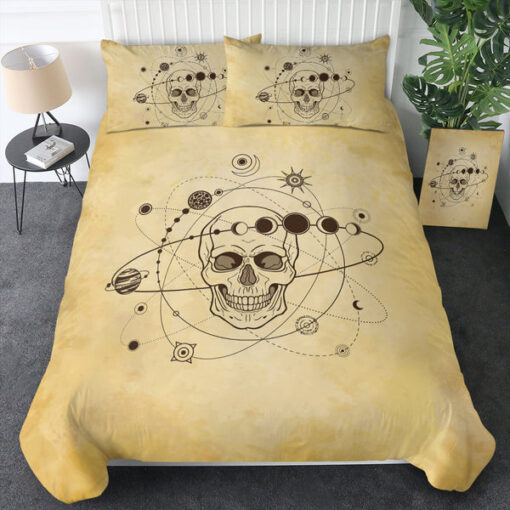 bed sheets bunk bed designs mother's day Retro Skull Galaxy Sketch SWBJ4524 Bedding Set