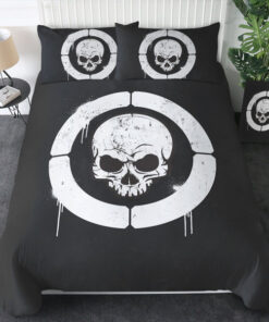 mothers day cards bed aesthetic mother's day B&W Military Skull Spray SWBJ4534 Bedding Set