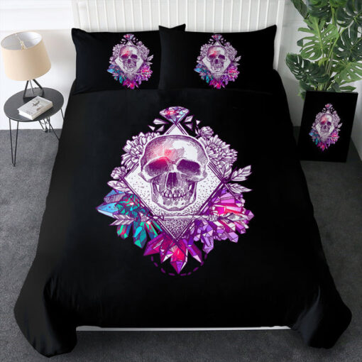 Vintage Skull Purple Diamon Sketch SWBJ4584 Bedding Set mothers day cards feliz dia de las madres cozy bed