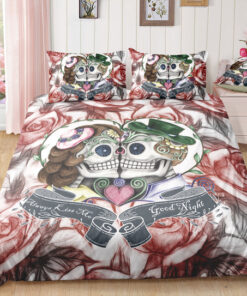 Good Night Skull Love Bedding Set bunk bed designs bed sheets mother's day