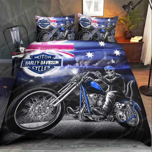 Buy Biker Skull Motorcycle Bedding Sets Bed Sets, Bedroom Sets, Comforter Sets, Duvet Cover, Bedspread cozy bed bed aesthetic mothers day cards mother's day - Image 2