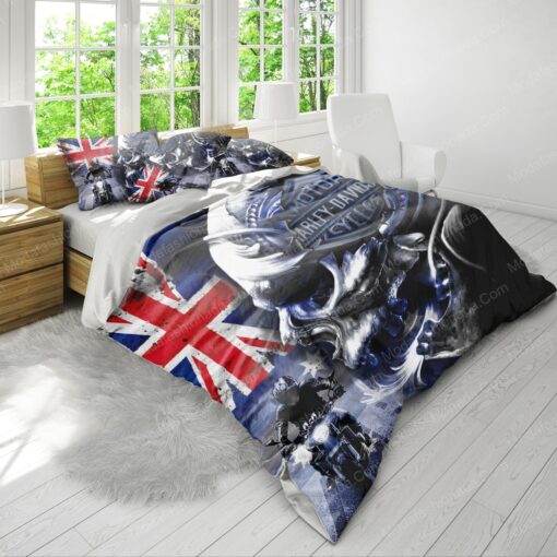 Buy Biker Skull Skeleton Motorcycle Harley-Davidson Bedding Sets Bed Sets, Bedroom Sets, Comforter Sets, Duvet Cover, Bedspread cozy bedroom aesthetic mother's day mothers day cards - Image 3