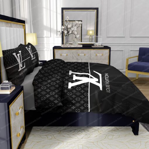 mothers day cards bed aesthetic mother's day Black And White Veinstone Louis Vuitton Bedding Sets - Image 7