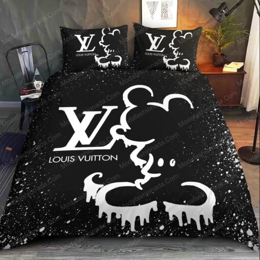 feliz dia de las madres bunk bed designs mother's day Black Mickey Mouse Louis Vuitton Bedding Sets - Image 2