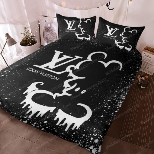 feliz dia de las madres bunk bed designs mother's day Black Mickey Mouse Louis Vuitton Bedding Sets - Image 3