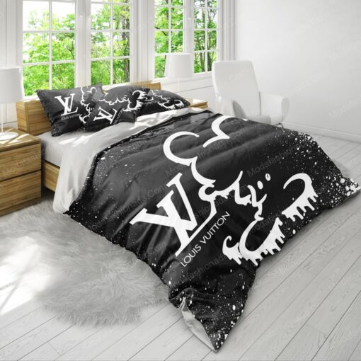 feliz dia de las madres bunk bed designs mother's day Black Mickey Mouse Louis Vuitton Bedding Sets - Image 4