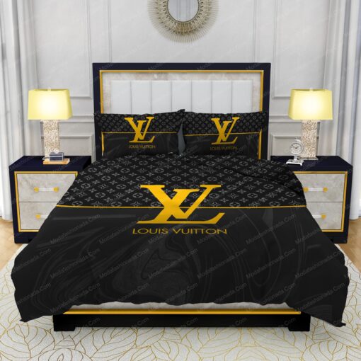 feliz dia de las madres bunk bed designs cozy bedroom aesthetic Black  Veinstone And Gold Louis Vuitton Bedding Sets