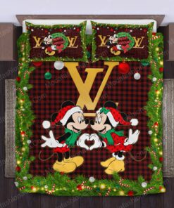 cozy bed mother's day Christmas Mickey And Minnie LV Bedding Sets