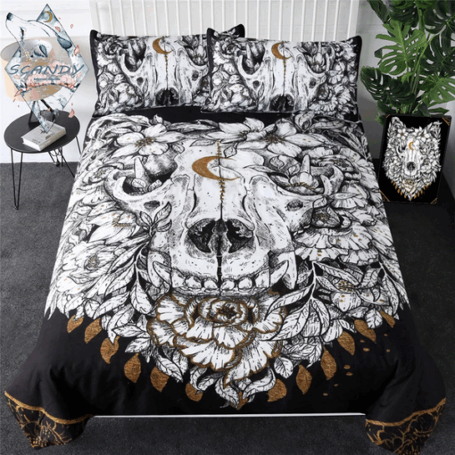 Wolf Skull by Scandy Girl Bedding Set bed sheets cozy bed mothers day cards
