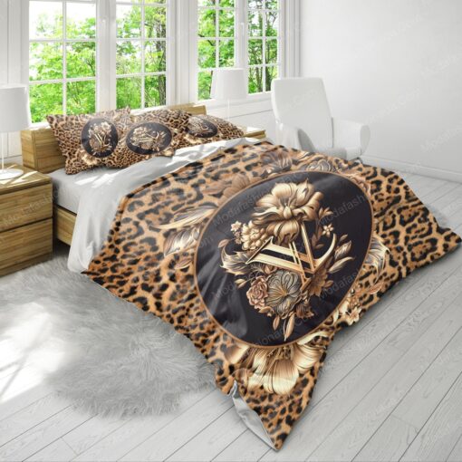 Flowers And Leopard Pattern Louis Vuitton Bedding Sets mothers day cards bed aesthetic - Image 4
