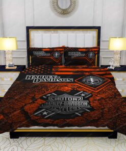 Buy Harley-Davidson American Flag Gold Abstract Bokeh Background Bedding Sets Bed Sets, Bedroom Sets, Comforter Sets, Duvet Cover, Bedspread mother's day cozy bed