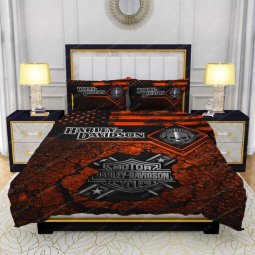 Buy Harley-Davidson American Flag Gold Abstract Bokeh Background Bedding Sets Bed Sets, Bedroom Sets, Comforter Sets, Duvet Cover, Bedspread mother's day cozy bed