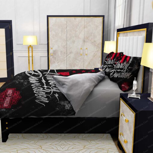 cozy bed mothers day cards bed aesthetic mother's day Buy Harley-Davidson American Flag Vintage Bedding Sets Bed Sets, Bedroom Sets, Comforter Sets, Duvet Cover, Bedspread - Image 6