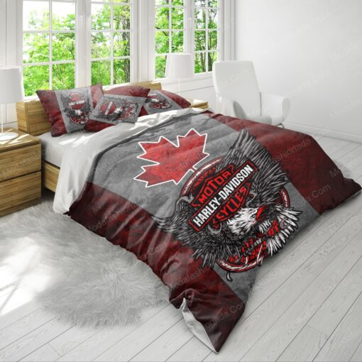 cozy bed bed aesthetic feliz dia de las madres mothers day cards Buy Harley Davidson Eagle Canada Flag Bedding Sets Bed Sets, Bedroom Sets, Comforter Sets, Duvet Cover, Bedspread - Image 4