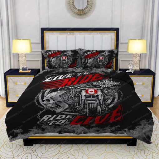 Buy Harley-Davidson Live To Ride, Ride To Live Bedding Sets Bed Sets, Bedroom Sets, Comforter Sets, Duvet Cover, Bedspread mother's day bed aesthetic