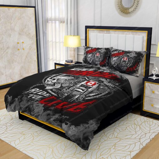 Buy Harley-Davidson Live To Ride, Ride To Live Bedding Sets Bed Sets, Bedroom Sets, Comforter Sets, Duvet Cover, Bedspread mother's day bed aesthetic - Image 3