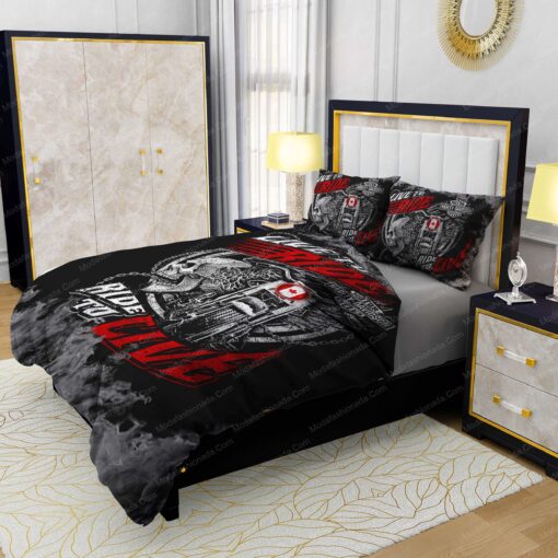 Buy Harley-Davidson Live To Ride, Ride To Live Bedding Sets Bed Sets, Bedroom Sets, Comforter Sets, Duvet Cover, Bedspread mother's day bed aesthetic - Image 4