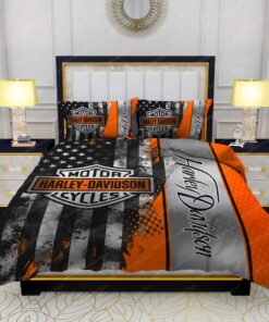 Buy Harley-Davidson Logo American Flag Bedding Sets Bed Sets, Bedroom Sets, Comforter Sets, Duvet Cover, Bedspread mothers day cards mother's day bed sheets