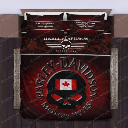Buy Harley-Davidson Motorcles Style Skull Flag Of Canada Bedding Sets Bed Sets, Bedroom Sets, Comforter Sets, Duvet Cover, Bedspread cozy bed bed sheets feliz dia de las madres mother's day