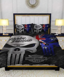 Buy Harley-Davidson Punisher Skull Australian Flag Bedding Sets Bed Sets, Bedroom Sets, Comforter Sets, Duvet Cover, Bedspread bed sheets cozy bedroom aesthetic mothers day cards feliz dia de las madres