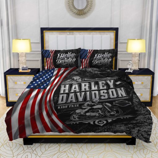 mother's day cozy bedroom aesthetic Buy Harley-Davidson Ride Free American Flag Bedding Sets Bed Sets, Bedroom Sets, Comforter Sets, Duvet Cover, Bedspread