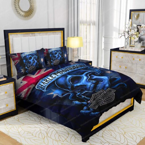 cozy bed mother's day mothers day cards Buy Harley-Davidson Skull Austranlian Flag Bedding Sets Bed Sets, Bedroom Sets, Comforter Sets, Duvet Cover, Bedspread - Image 2