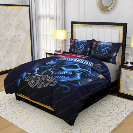 cozy bed mother's day mothers day cards Buy Harley-Davidson Skull Austranlian Flag Bedding Sets Bed Sets, Bedroom Sets, Comforter Sets, Duvet Cover, Bedspread - Image 3