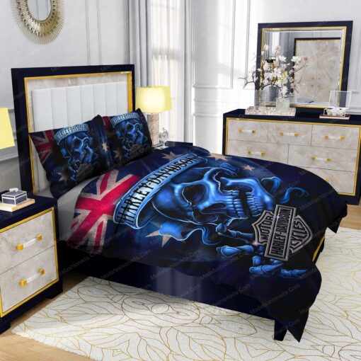 cozy bed mother's day mothers day cards Buy Harley-Davidson Skull Austranlian Flag Bedding Sets Bed Sets, Bedroom Sets, Comforter Sets, Duvet Cover, Bedspread - Image 5