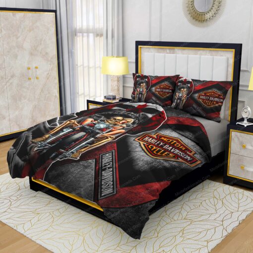 mother's day bed sheets Buy Harley-Davidson Skull Canada Flag Bedding Sets Bed Sets, Bedroom Sets, Comforter Sets, Duvet Cover, Bedspread - Image 3