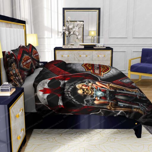 mother's day bed sheets Buy Harley-Davidson Skull Canada Flag Bedding Sets Bed Sets, Bedroom Sets, Comforter Sets, Duvet Cover, Bedspread - Image 7