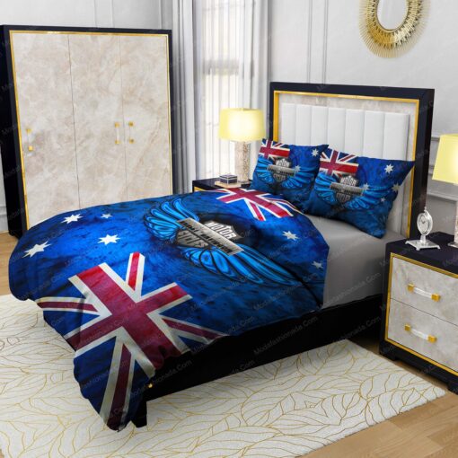Buy Harley-Davidson Wings Australian Flag Bedding Sets Bed Sets, Bedroom Sets, Comforter Sets, Duvet Cover, Bedspread mother's day cozy bedroom aesthetic - Image 4