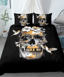 Skull & Hummingbirds Bedding Set bunk bed designs mothers day cards mother's day cozy bedroom aesthetic
