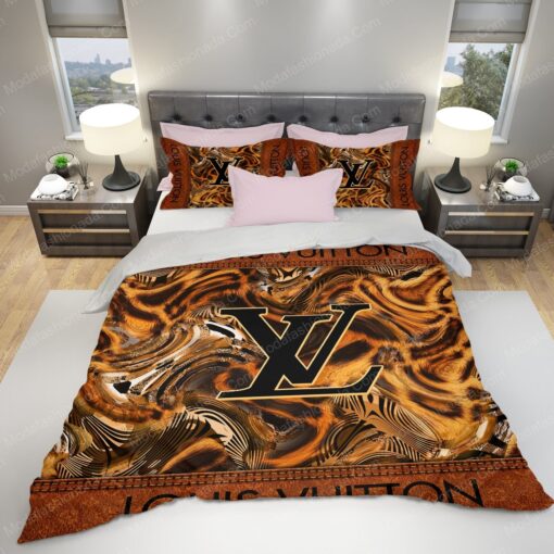 mother's day bed sheets cozy bed feliz dia de las madres Leopard Louis Vuitton Bedding Sets - Image 4