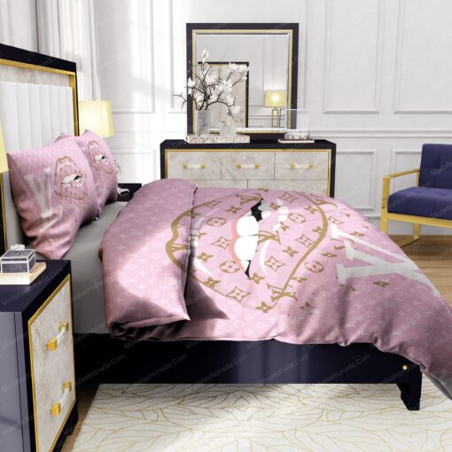 Lips With Louis Vuitton Pattern Bedding Sets feliz dia de las madres cozy bed cozy bedroom aesthetic - Image 7