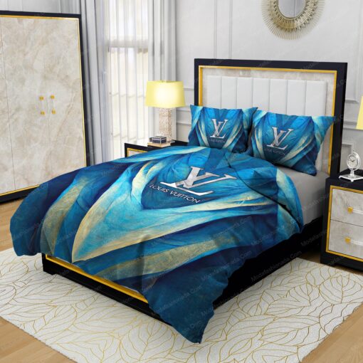 mother's day mothers day cards cozy bed bed sheets Louis Vuitton Blue Abstract Background Bedding Sets - Image 4
