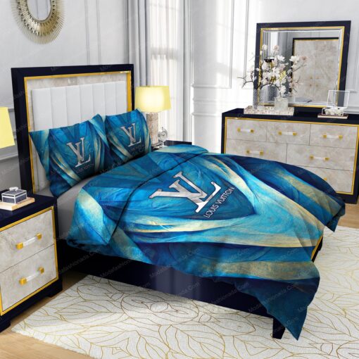 mother's day mothers day cards cozy bed bed sheets Louis Vuitton Blue Abstract Background Bedding Sets - Image 2