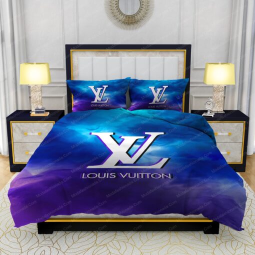 mother's day cozy bedroom aesthetic Louis Vuitton Watercolor Background Bedding Sets