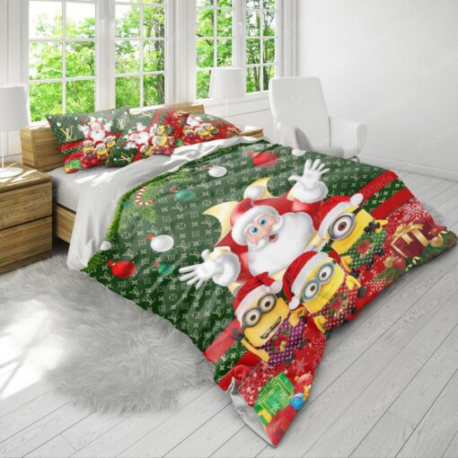 mother's day bunk bed designs Minions Santa Claus Louis Vuitton Bedding Sets - Image 4