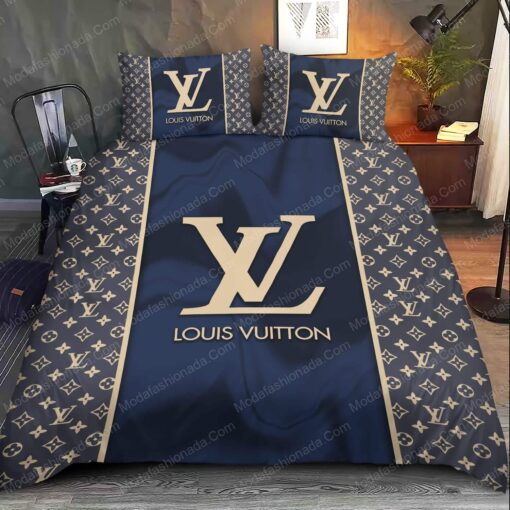 Navy Louis Vuitton Bedding Sets bed aesthetic cozy bedroom aesthetic feliz dia de las madres mother's day - Image 2