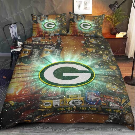 NFL Green Bay Packers Logo Christmas Bedding Sets cozy bed mother's day - Image 2