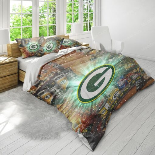 NFL Green Bay Packers Logo Christmas Bedding Sets cozy bed mother's day - Image 4