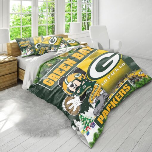 mother's day cozy bedroom aesthetic cozy bed NFL Green Bay Packers Mickey Mouse Bedding Sets - Image 4