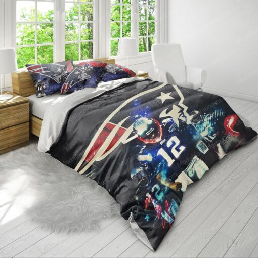 NFL New England Patriots Logo Christmas Bedding Sets cozy bed mothers day cards - Image 4
