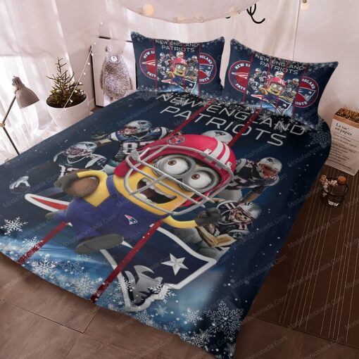 NFL New England Patriots Minion Bedding Sets feliz dia de las madres cozy bedroom aesthetic - Image 2