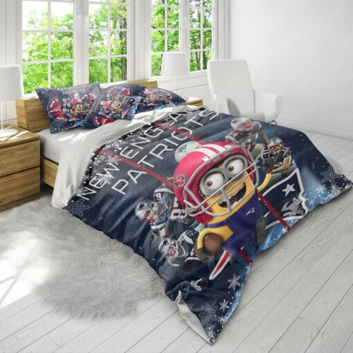 NFL New England Patriots Minion Bedding Sets feliz dia de las madres cozy bedroom aesthetic - Image 3