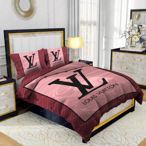 bed sheets feliz dia de las madres Pink Veinstone Louis Vuitton Bedding Sets - Image 2
